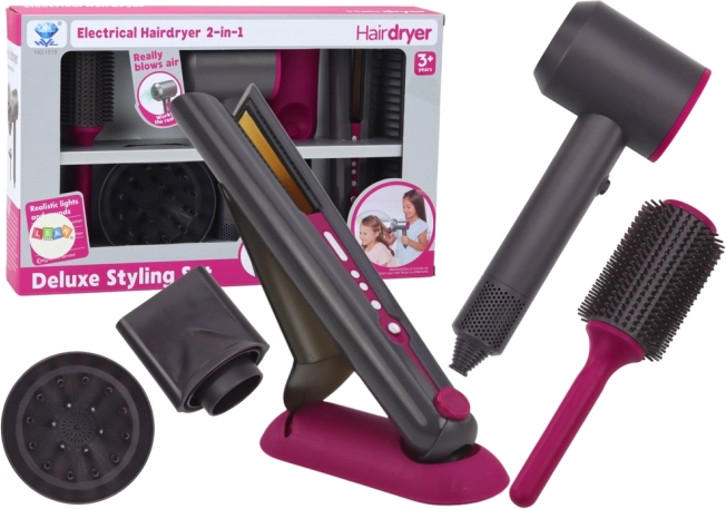 Zestaw fryzjerski dla dzieci z suszarką i prostownicą do włosów