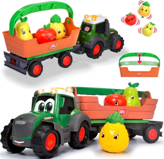 Interaktywny traktor Fendt z odłączaną przyczepą i owocami