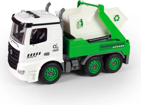 Dokręcany samochód kontenerowy ze światłami i dźwiękami