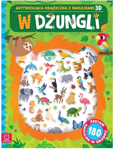 W dżungli – książeczka aktywizująca z naklejkami 3D (180 naklejek)