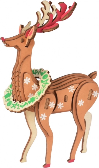 Drewniane puzzle 3D świąteczny renifer