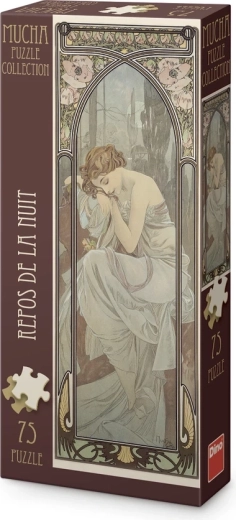Panoramiczne puzzle Dino Alfons Mucha – Odpoczynek nocy (75 elementów)