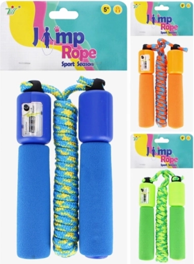 Skakanka z licznikiem dla dzieci, piankowe rączki 250 cm