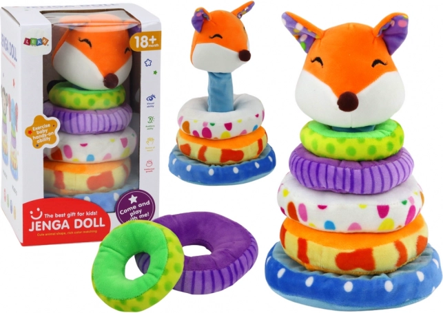 Pluszowa edukacyjna piramida z lisem 27 cm