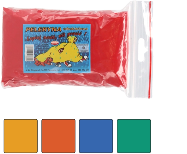 Młodzieżowe pelerynowe ponczo przeciwdeszczowe unisex