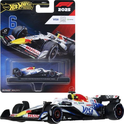 Hot Wheels Premium Formuła 1 bolid 2025 Visa Cash App Racing Bulls Isack Hadjar #6 - 1 szt.