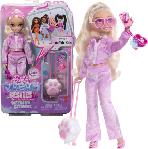 Barbie Dream Besties Barbie „Malibu” weekendowy wypad – modna lalka z akcesoriami