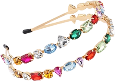 Różowa podwójna opaska z klejnotami Sparkys