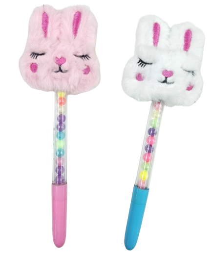 Długopis z pluszowym zajączkiem 17 cm - 1 sztuka