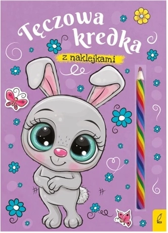 Króliczek – kolorowanki z tęczową kredką i naklejkami
