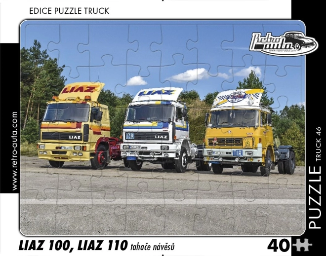 Puzzle RETRO-AUTA TRUCK LIAZ 100 i LIAZ 110 – ciągniki siodłowe, 40 elementów