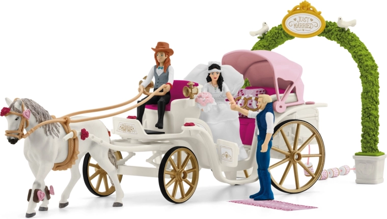 Schleich Horse Club ślubna kareta z lipicanem i akcesoriami