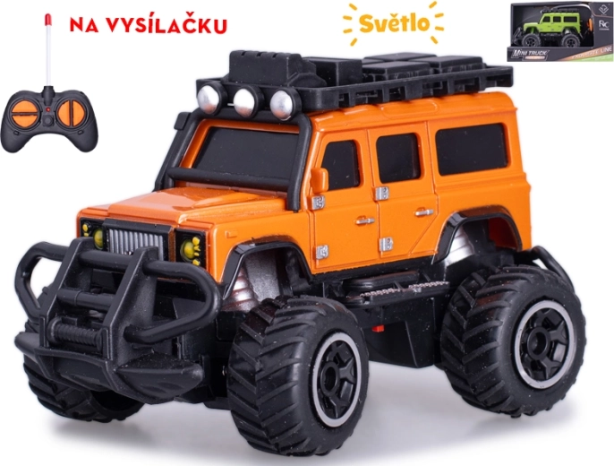 RC terenowe auto 1:43 ze światłami, 27 MHz, 14 cm