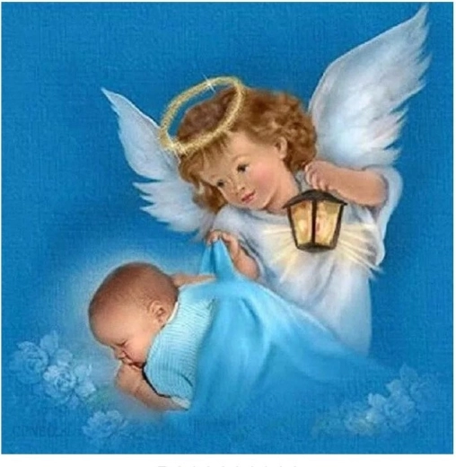 Malowanie diamentowe Aniołek z dzieckiem 30 × 40 cm NORIMPEX