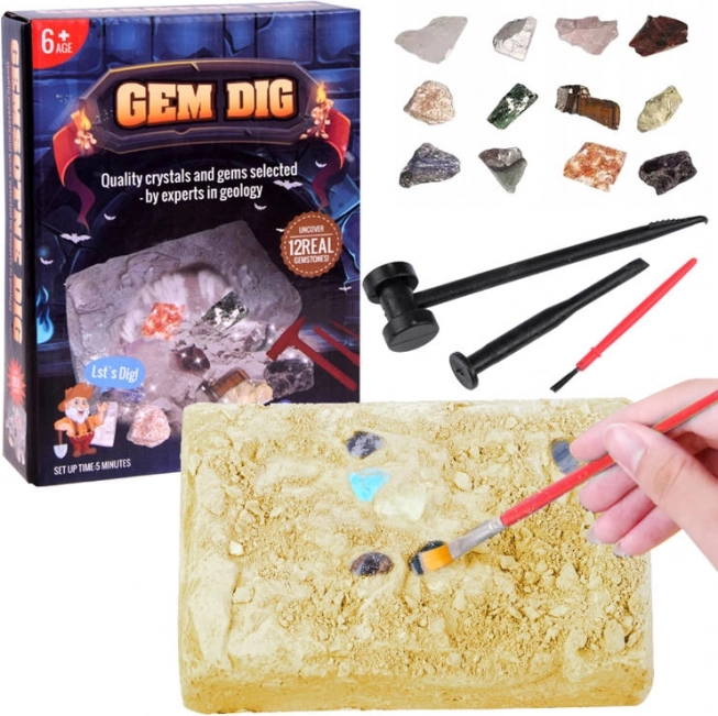 Archeologiczny zestaw – wykopaliska z kamieniami szlachetnymi dla dzieci