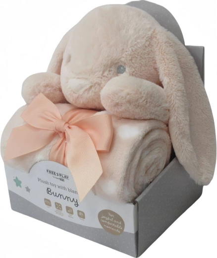 Freeon free2play pluszowy króliczek z kocem bunny peach - 1 szt.