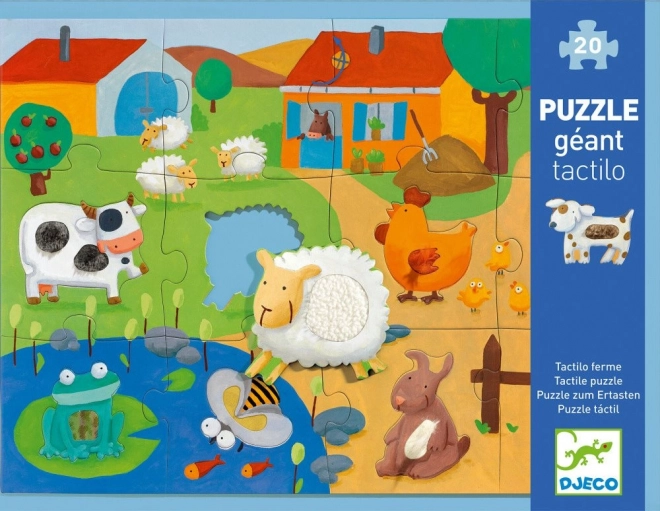 Djeco dotykowe puzzle farma