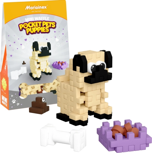 Klocki konstrukcyjne Mini Waffle Pocket Pets – szczenię mopsa od Marioinex