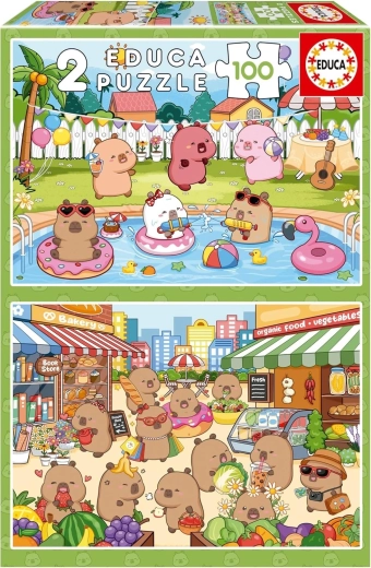 Educa puzzle Capyfun 2×100 elementów