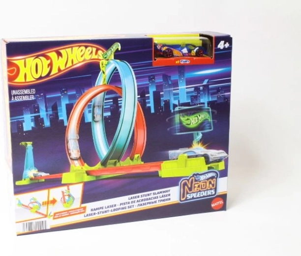 Hot Wheels Neon Speeders neonowa superspętla z wyrzutnią