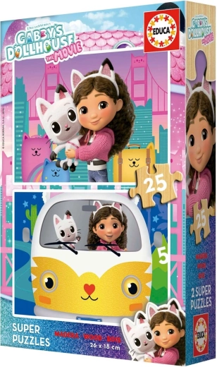 Educa drewniane puzzle Domek Gabi 2 x 25 elementów