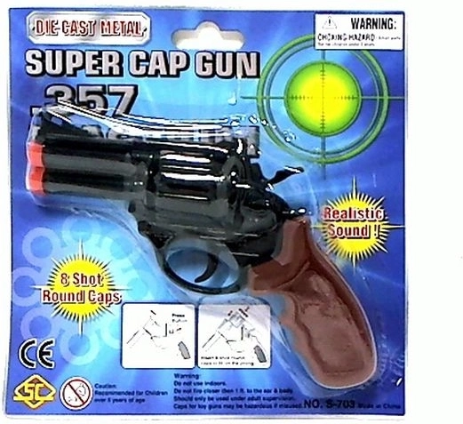 Metalowy pistolet na kapiszony czarno-srebrny