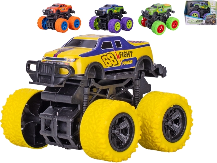 Metalowy monster truck z napędem inercyjnym 10 cm