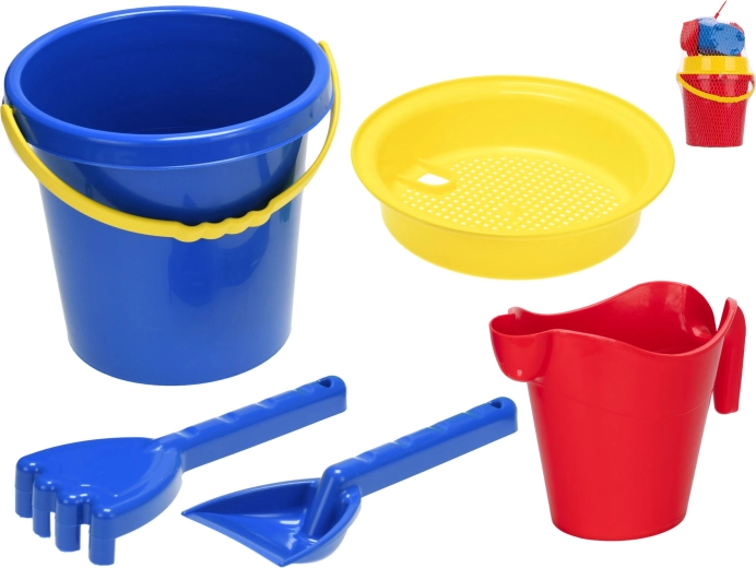 Dziecięcy zestaw plażowy do piasku z wiaderkiem, konewką i narzędziami