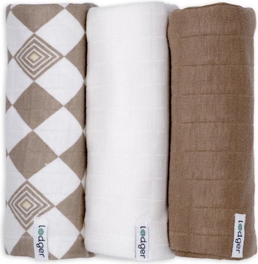 Lodger swaddler Solid Matcha, zestaw 3 szt. 70 × 70 cm buffalo