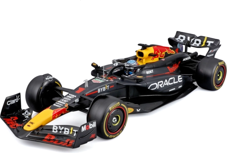 Model Bburago F1 Oracle Red Bull Racing RB20 2024 Max Verstappen 1:24 w akrylowym boxie