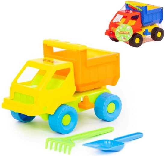 Zestaw do piasku Auto Kazimierz z łopatką i grabkami
