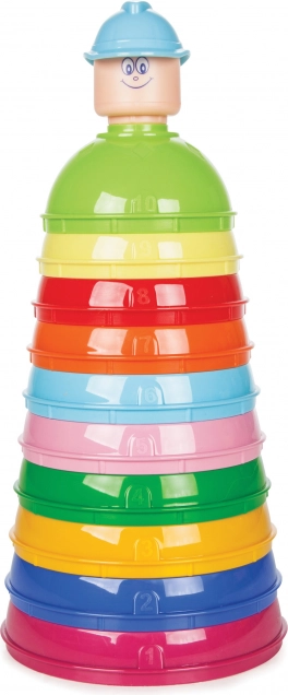 Zestaw konstrukcyjny piramida kolorowe kubeczki