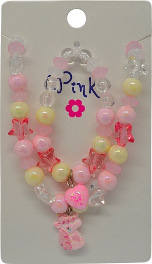 Kreatywny zestaw naszyjnika i bransoletki – jednorożec