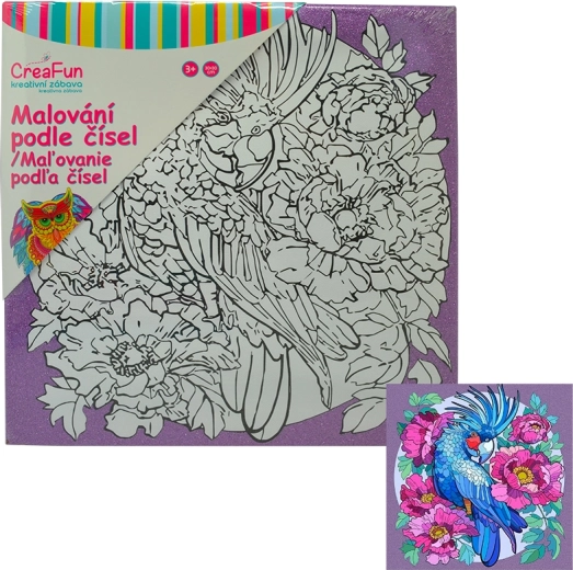 Malowanie na płótnie – papuga 30 × 30 cm