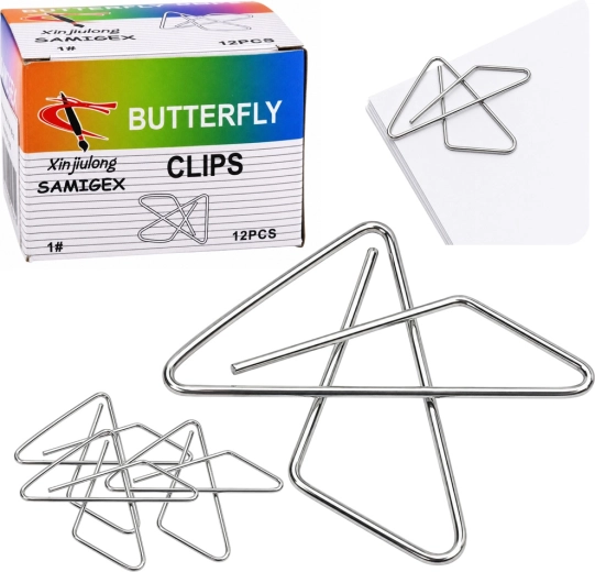 Krzyżowe metalowe spinacze „motyl” 24 mm (100 szt.)