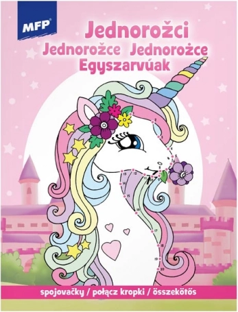 Kolorowanki łącz kropki Jednorożce 210 × 276 mm, 32 strony