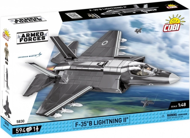 Model bojowego samolotu F-35B Lightning II z klocków