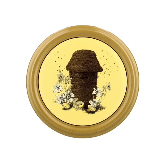 Zestaw wieczek do słoików 82 mm z motywem Miód Polski Stary Ul – 10 szt.