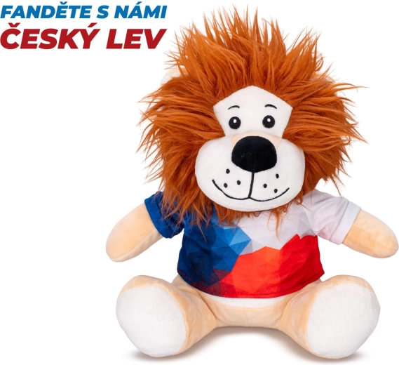 Pluszowy lew 25 cm siedzący w koszulce