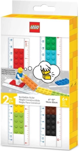 Lego linijka z minifigurką 30 cm – zestaw do budowy linijki z podwójną skalą