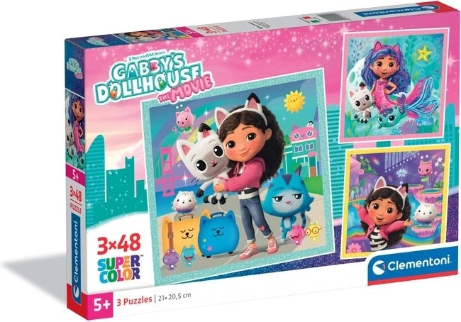 Puzzle Gabinowy magiczny domek 3×48 elementów CLEMENTONI