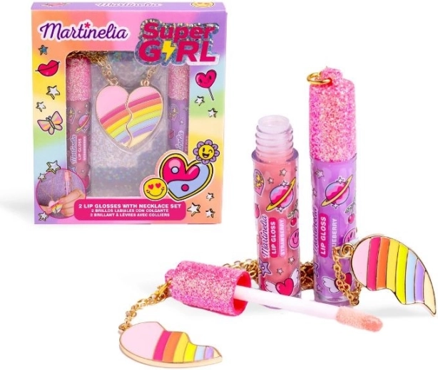 Zestaw naszyjników i błyszczyków do ust Super Girl Shine