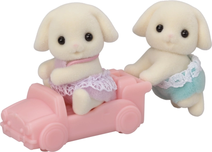 Sylvanian Families bliźnięta króliczki Flora z wózkiem