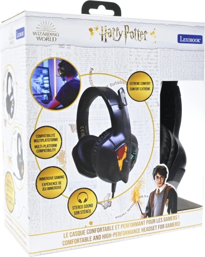 Przewodowe słuchawki gamingowe Harry Potter z efektami świetlnymi i mikrofonem