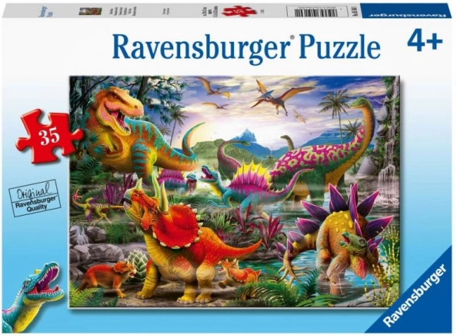 Ravensburger puzzle T‑Rex Terror 35 elementów