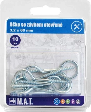 Hak z gwintem 60 × 3,2 mm, ocynkowany (10 szt.)