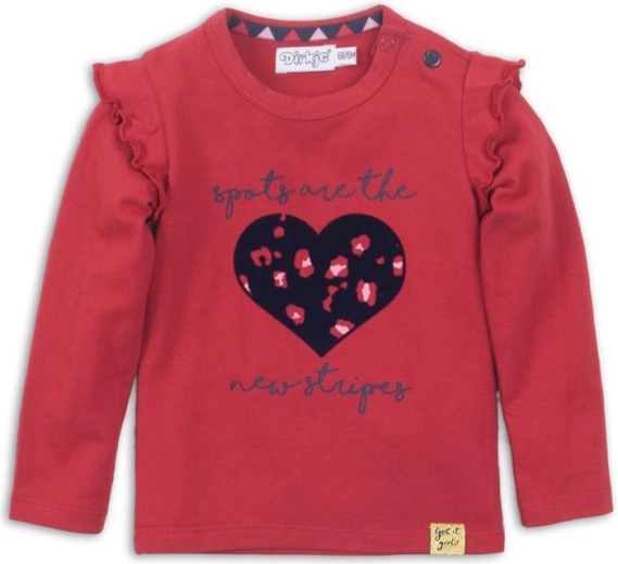 Dirkje dziewczęca koszulka z długim rękawem, czerwona