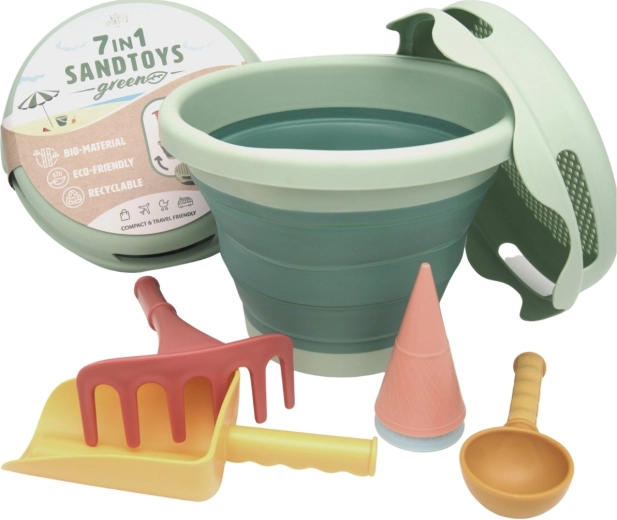 Compactoys składany zestaw do piasku 7w1 zielony
