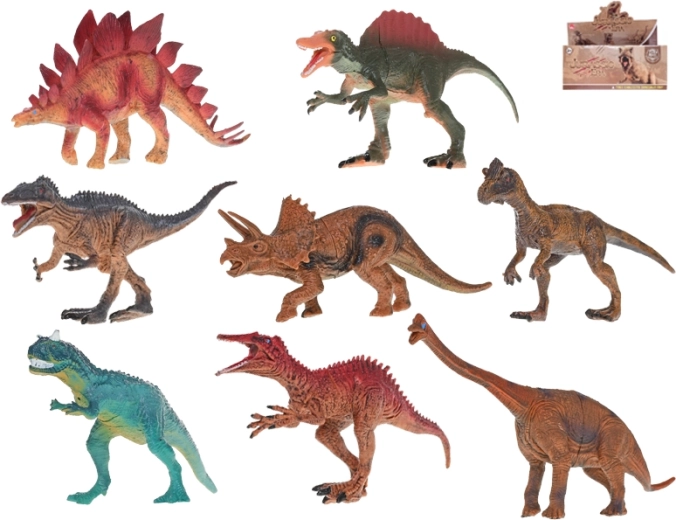 Zestaw dinozaurów 14–17 cm – realistyczne figurki z plastiku (8 szt.)