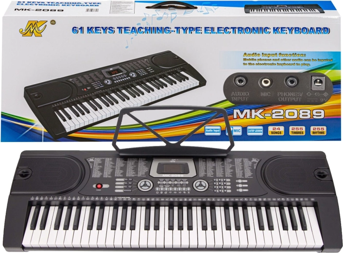 Keyboard elektroniczny MK-2089 z 61 klawiszami i zasilaczem
